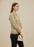 Elegant Fair Isle Knit Cardigan