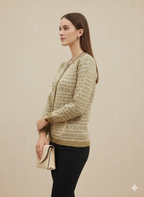 Elegant Fair Isle Knit Cardigan
