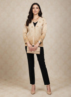 Beige Printed Cardigan