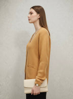 Honey Yellow Waffle Knit Pocket Cardigan