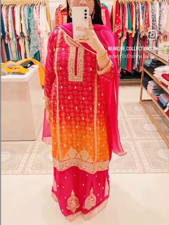 Pink and Orange Ombre Palazzo Set