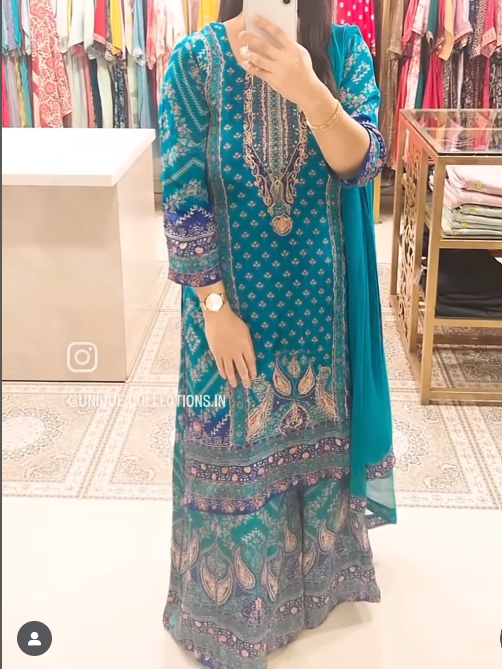 Festive Wear Pure Crepe Plazzo Set