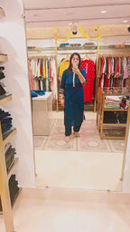 Elegant Polka Print Blue Cotton Kurta Set with Dupatta