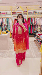 Festive Wear Pure Crepe Plazzo Set